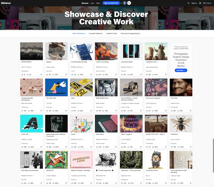 Communauté de graphistes Behance