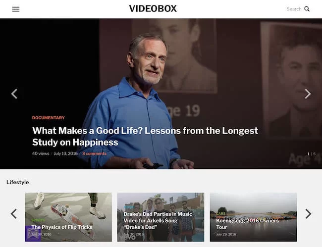 VideoBoxWordPressテーマ