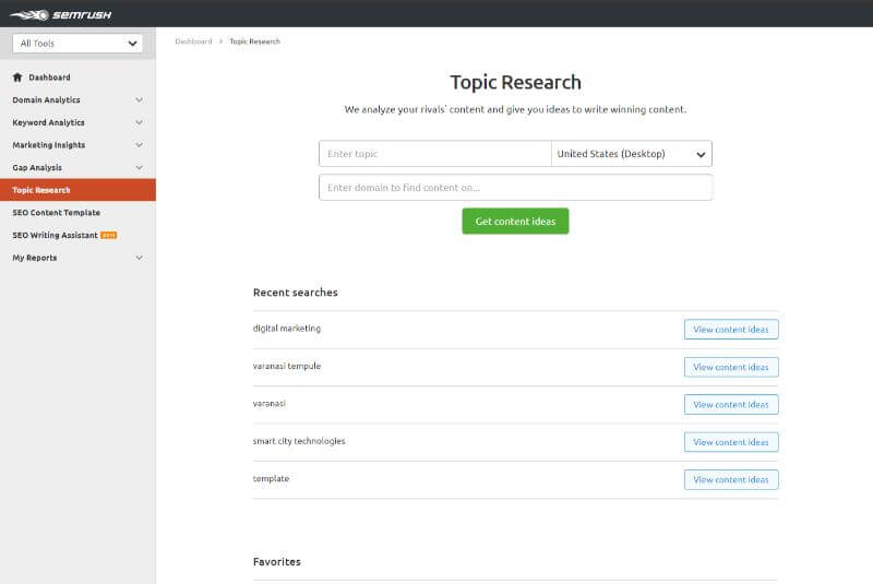 SEMrush Konu Araştırması