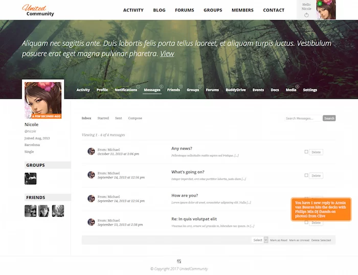 Thème UnitedCommunity BuddyPress