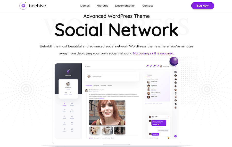 Thème des médias sociaux de la ruche