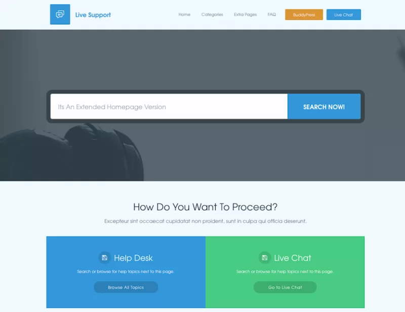 Thème d'assistance en direct