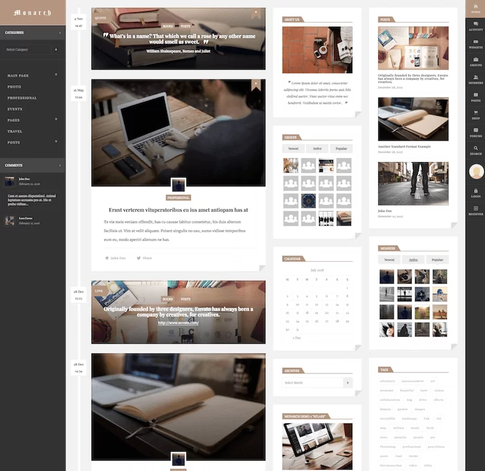 Thème Monarch BuddyPress