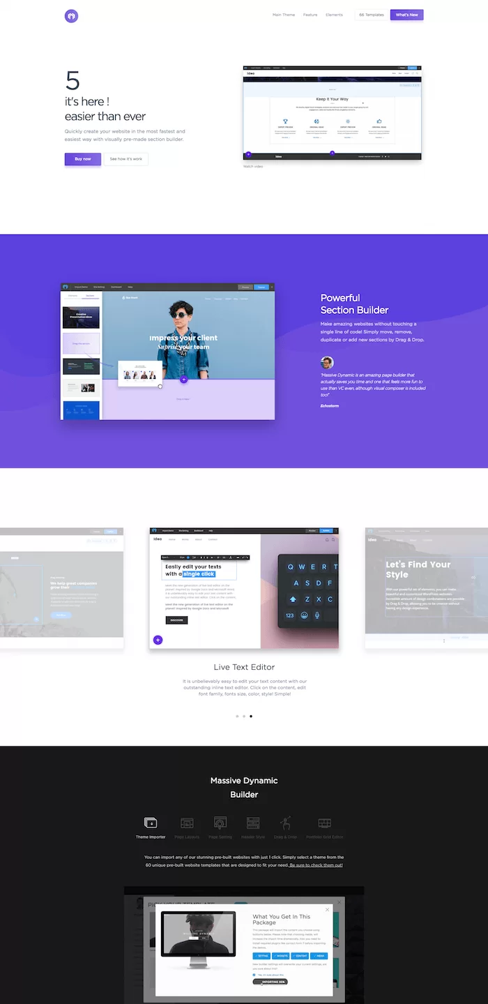 Générateur de site Web WordPress dynamique massif