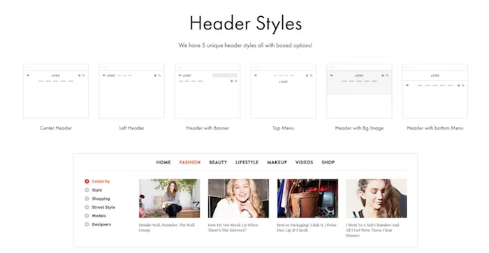 Styles d'en-tête Voux