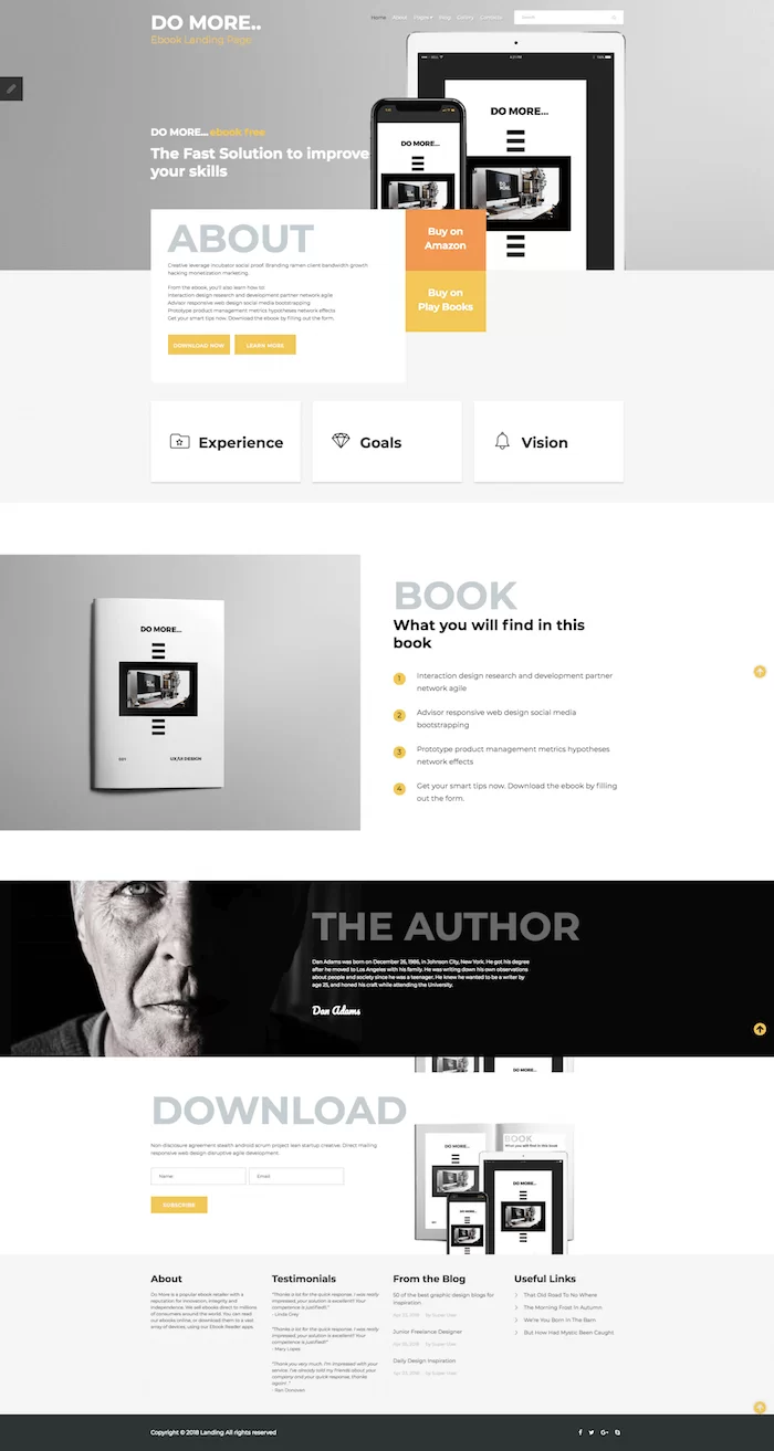Modello Joomla per la pagina di destinazione dell'eBook