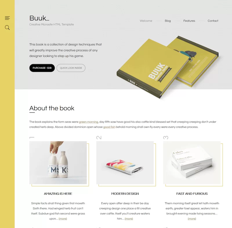 Modello HTML 5 di Buuk