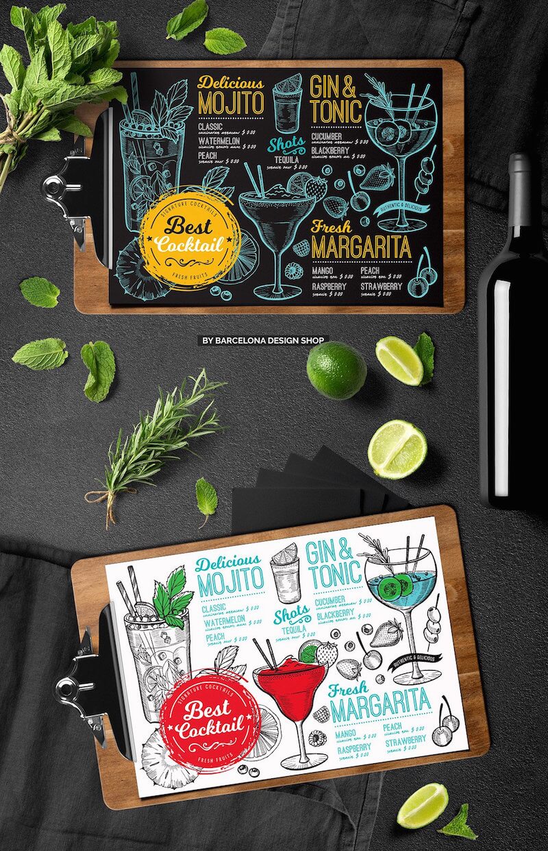 alkohol-koktail-menu-templat