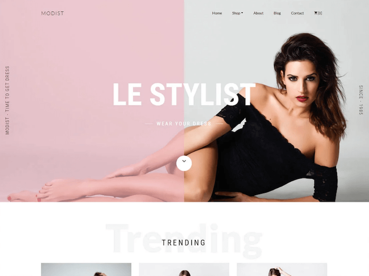 Модистский шаблон электронной коммерции