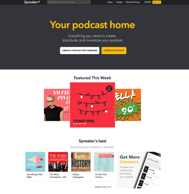 Hosting di podcast di Spreaker