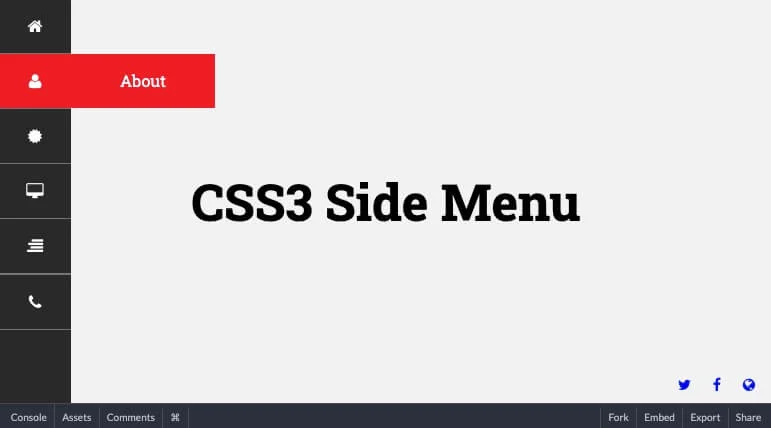 Боковое меню CSS3