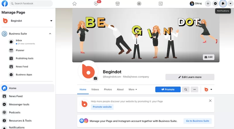 Страница на фэйсбуке