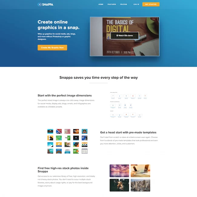 Инструмент для инфографики snappa