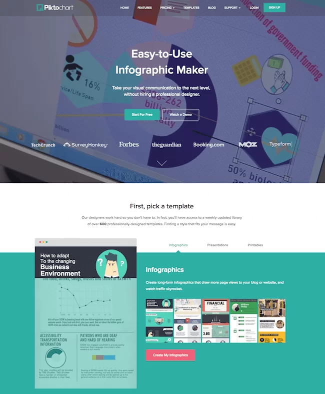 Инструмент для инфографики Picktochart