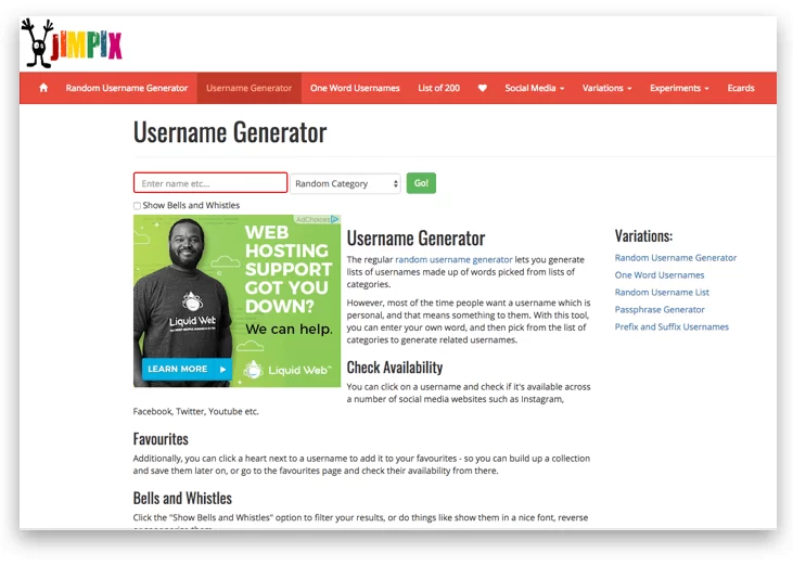 Jimpix 名稱生成器