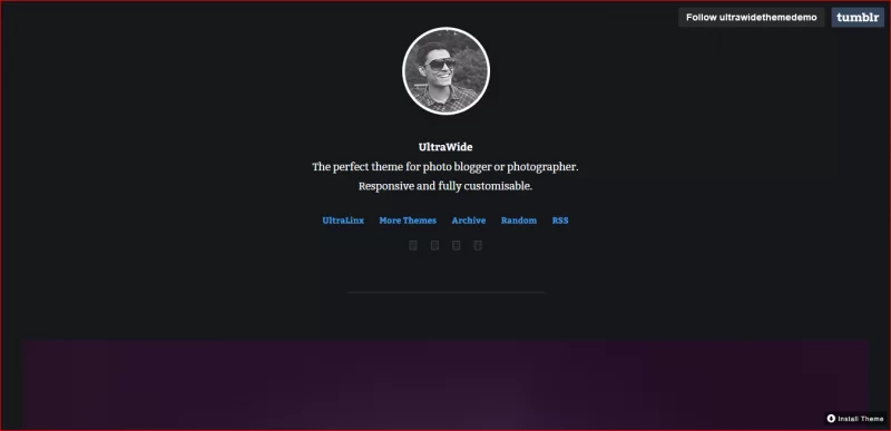 Tema ultra amplio de Tumblr