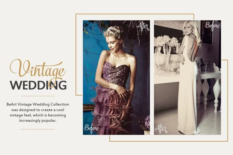 Ajustes preestablecidos premium de Lightroom para bodas vintage