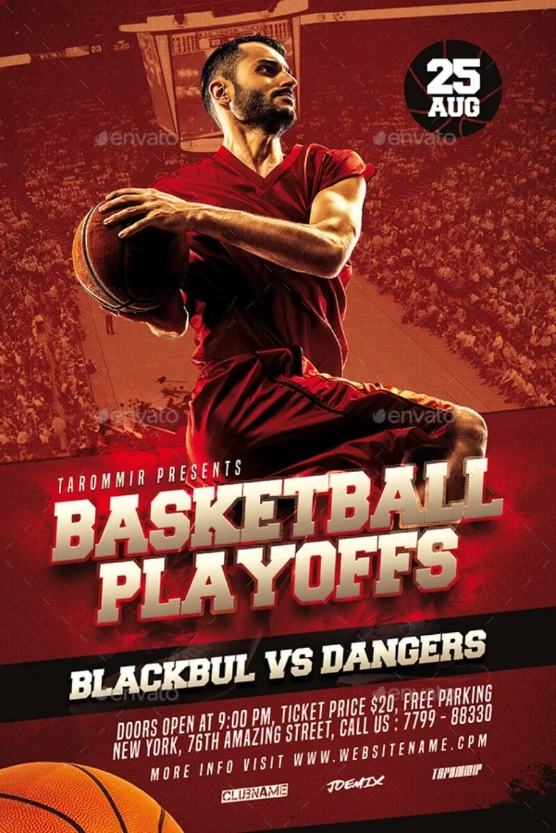 Folleto de los playoffs de baloncesto