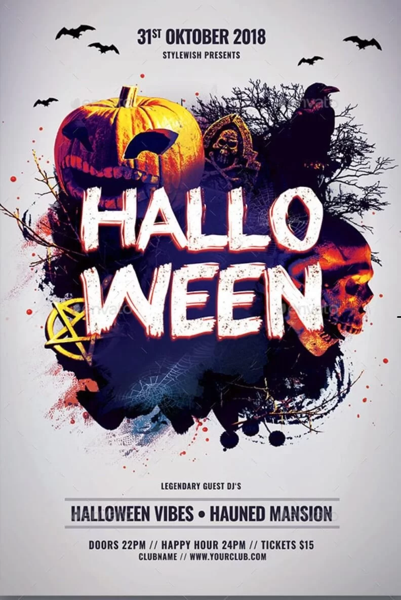 Plantilla de volante de Halloween