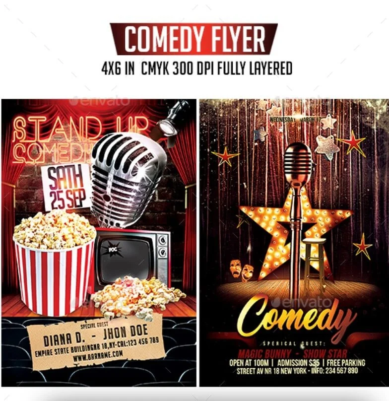 Paquete de volantes de comedia