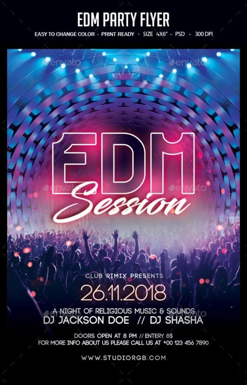 Folleto de fiesta EDM