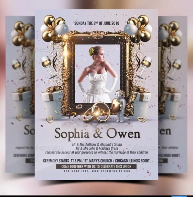 Plantilla de invitación de boda