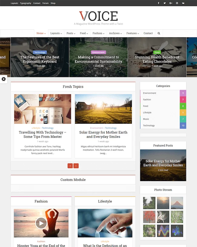 thèmes affiliés au magazine vocal