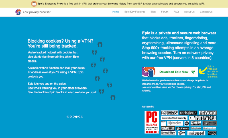 Navegador de privacidade épico