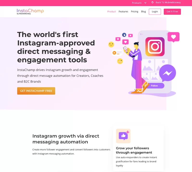 InstaChamp بواسطة MobileMonkey