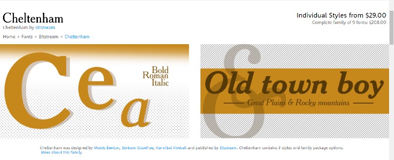 Czcionka Cheltenham