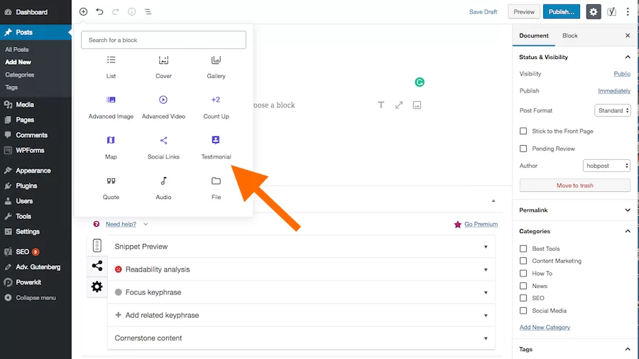 Erweitertes Gutenberg-Plugin