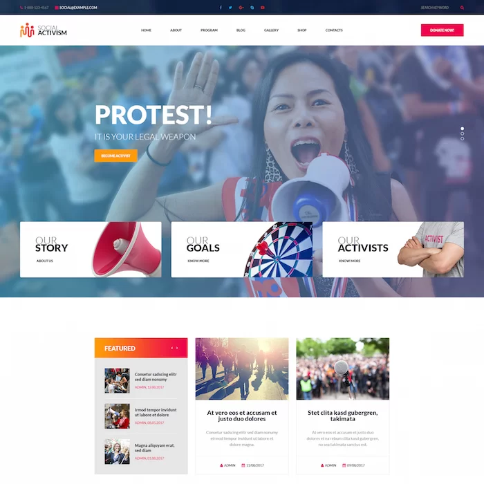 Aktywizm społeczny Organizacja pozarządowa Motyw WordPress