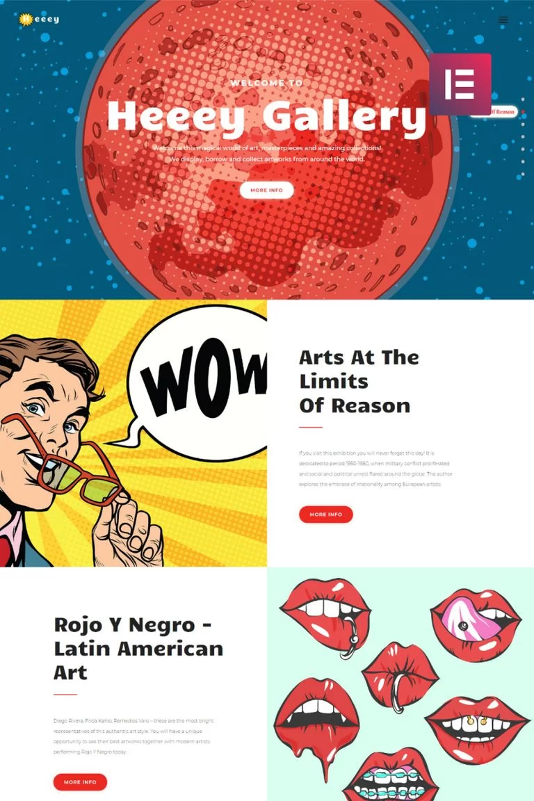 Heeey Art Gallery Elementor Motyw WordPress