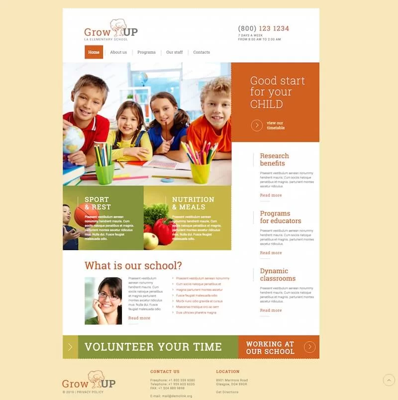 小学响应式网站模板