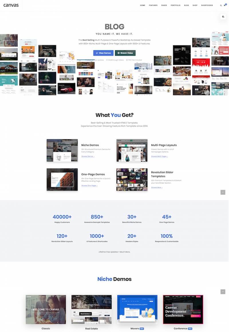 画布多用途 HTML5 模板