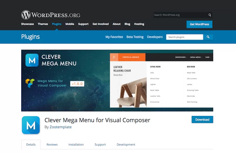 Menu Mega Pintar untuk Komposer Visual