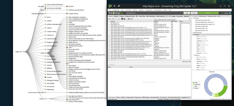 Captura de pantalla de la araña SEO screamingfrog