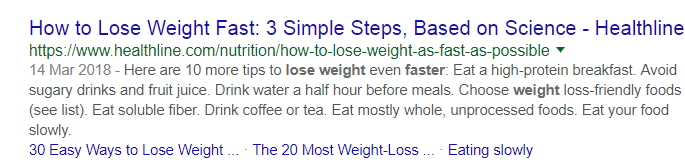 Пример URL-адреса для похудения