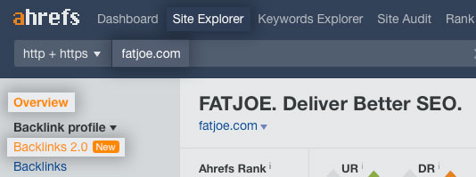 Ahrefs Site Explorer Backlinks Profil SEO-Metriken