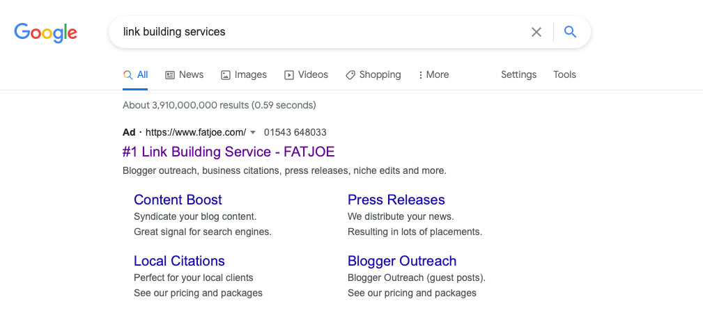 Przykład PPC w ramach płatnej strategii marketingu treści