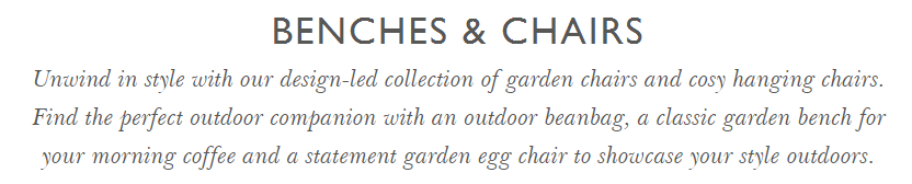 Пример описания товара от Cox & Cox с роскошным тоном голоса
