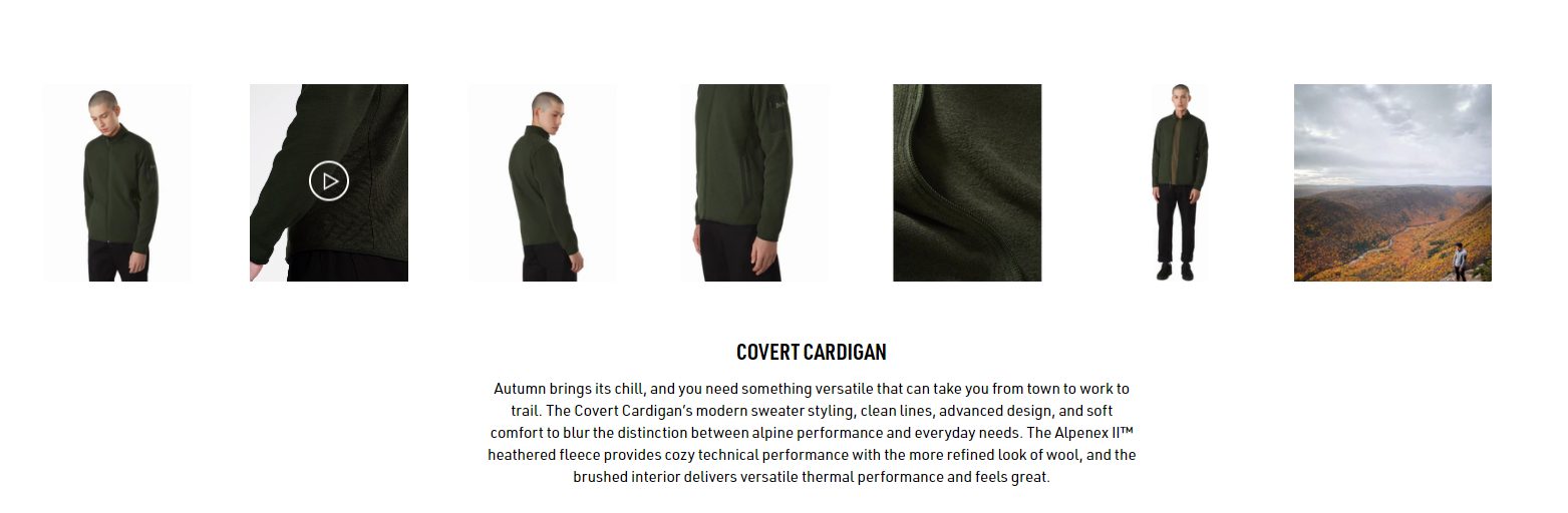 Еще один пример того, как сильные слова используются в описаниях товаров для продажи одежды.