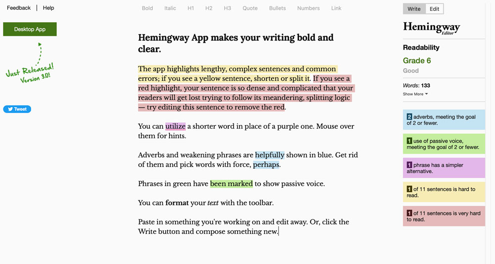 Przykład wykorzystania Hemingwaya do optymalizacji SEO na stronie