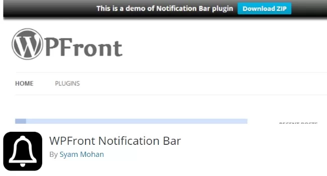 Barra de notificaciones WPFront