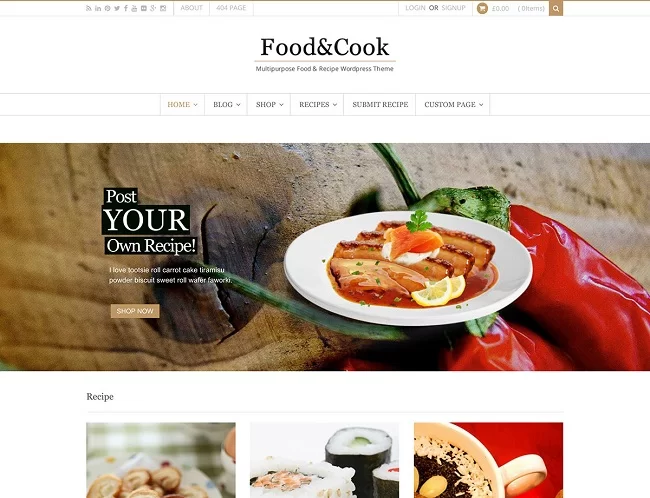 Thème WordPress pour l'alimentation et la cuisine