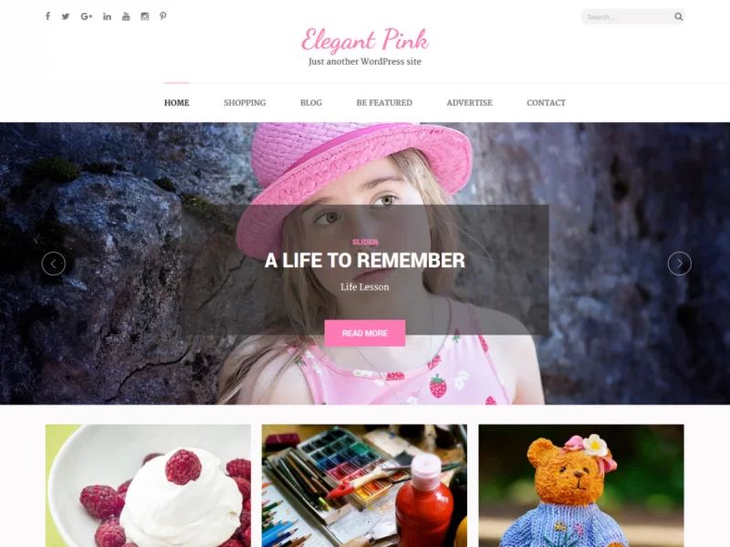 ELEGANT PINK Tema gratuito de WordPress con estilo de Pinterest