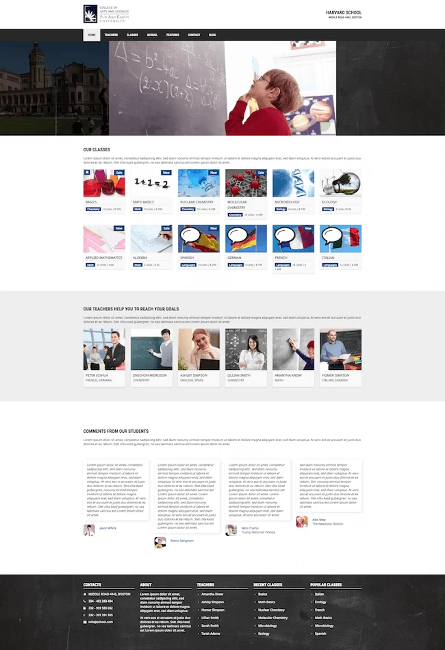 Thème WordPress du collège