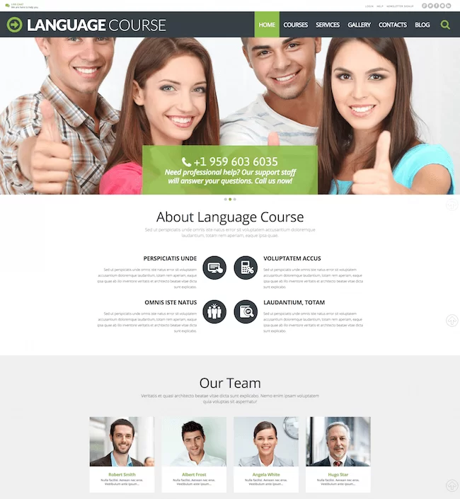 Thème WordPress du cours de langue