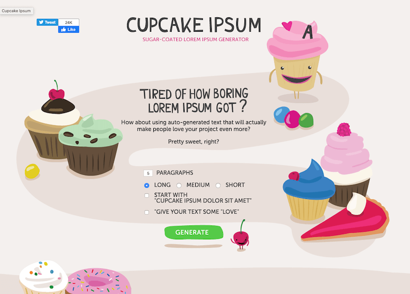 Générateur Cupcake Ipsum