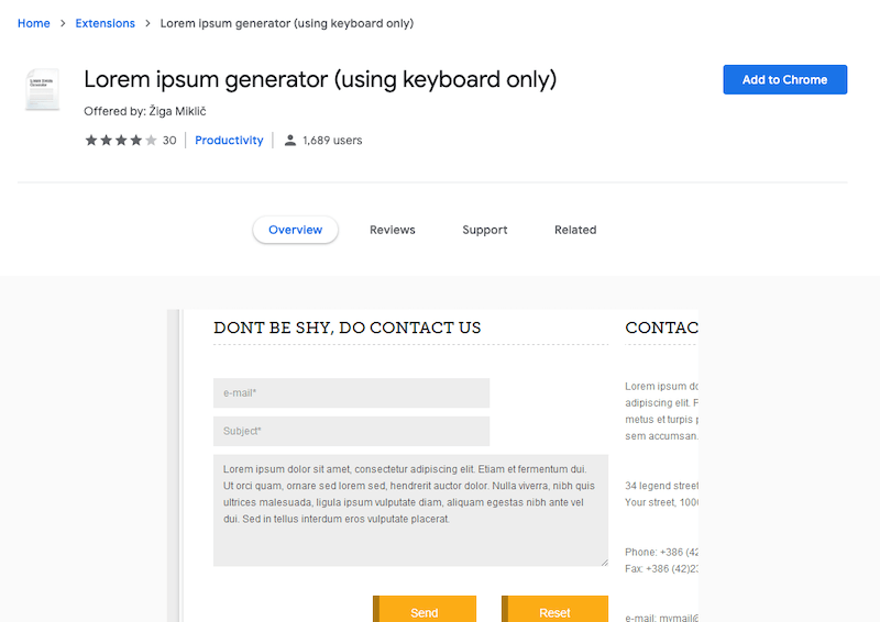 Générateur de Lorem Ipsum